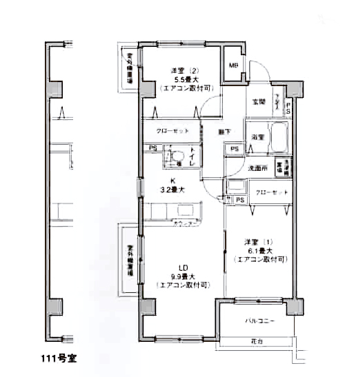 横浜市磯子区磯子のマンションの間取り