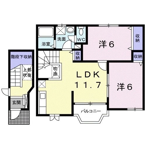 度会郡玉城町妙法寺のアパートの間取り