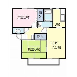 宇都宮市城南のアパートの間取り