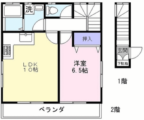 小坪ＹＹアパートの間取り