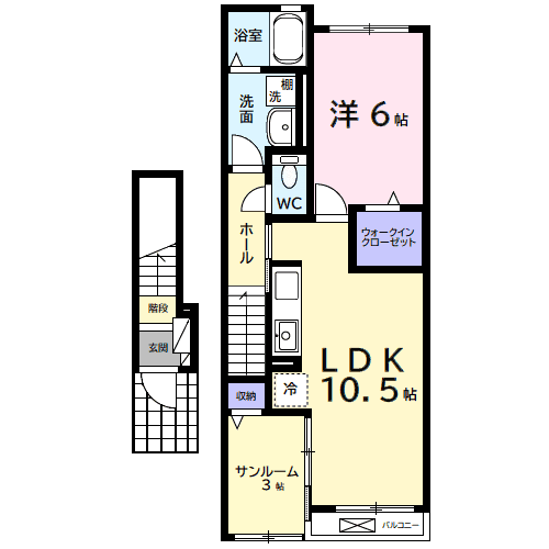 長生郡一宮町　新築1LDKの間取り