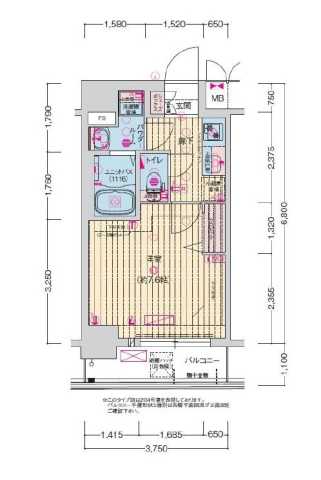 新宿区中落合のマンションの間取り