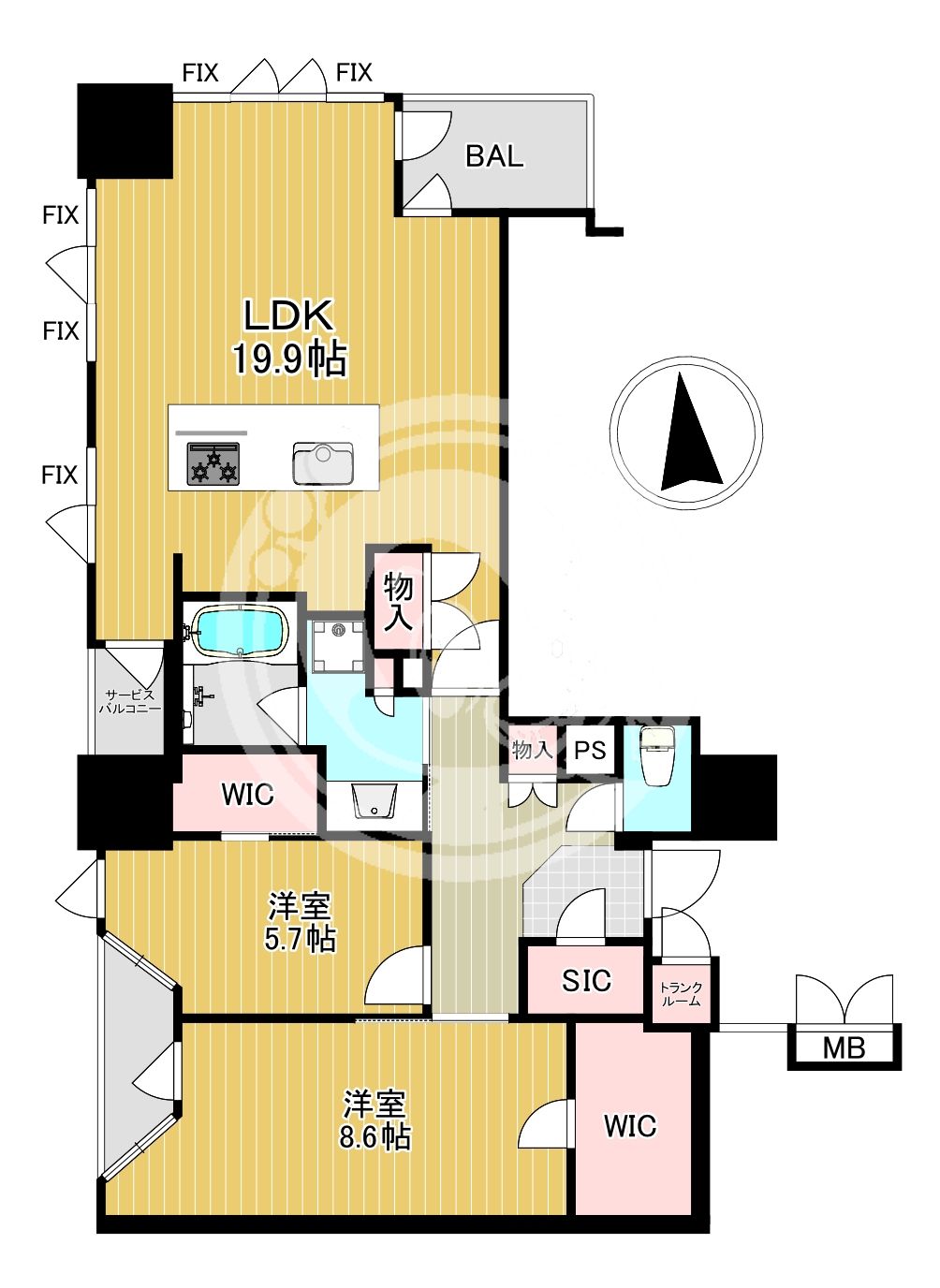 ブランズタワー谷町四丁目の間取り