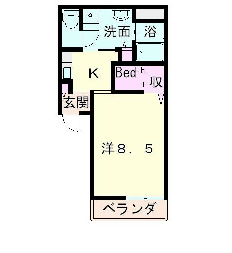 【彦根市大藪町のアパートの間取り】