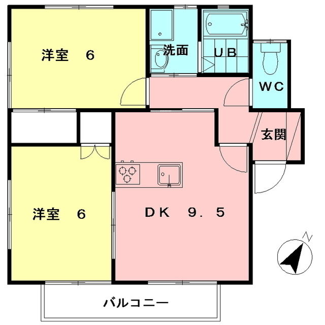 グリーンハイツＡの間取り