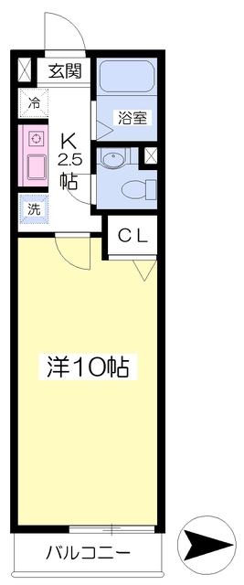 松山市正円寺のアパートの間取り