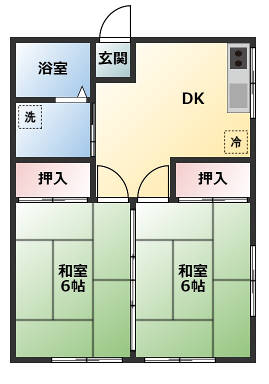 太田市長手町のアパートの間取り