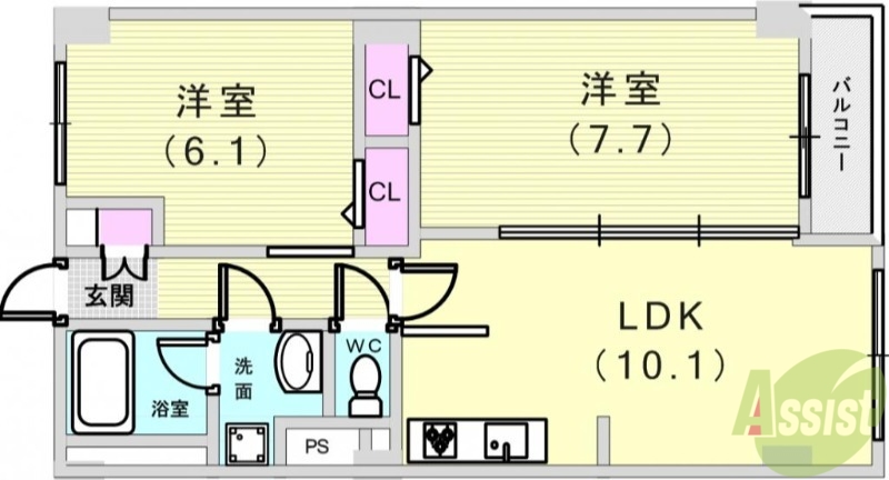 【リアルテ霞ヶ丘の間取り】