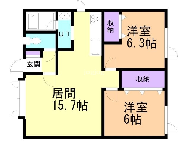 北見市錦町のアパートの間取り