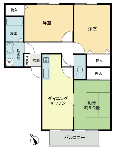 【フォブール龍雲Ｂの間取り】