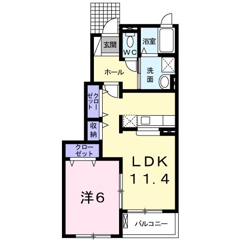 室蘭市増市町のアパートの間取り