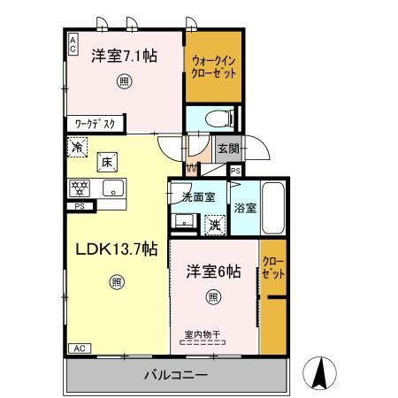 Ciel瑠の間取り