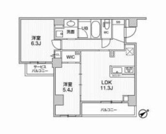 世田谷区上馬のマンションの間取り