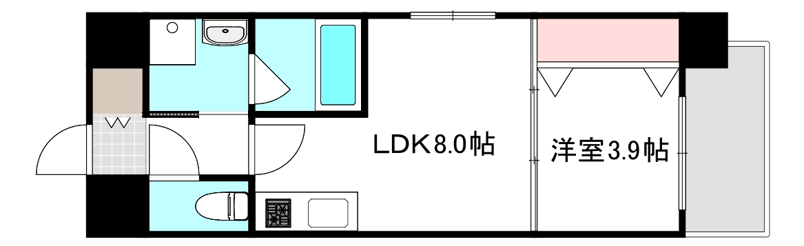 広島市南区宇品海岸のマンションの間取り