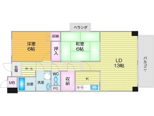 【大阪市住之江区新北島のマンションの間取り】