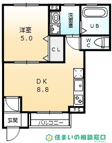 岡崎市洞町のアパートの間取り