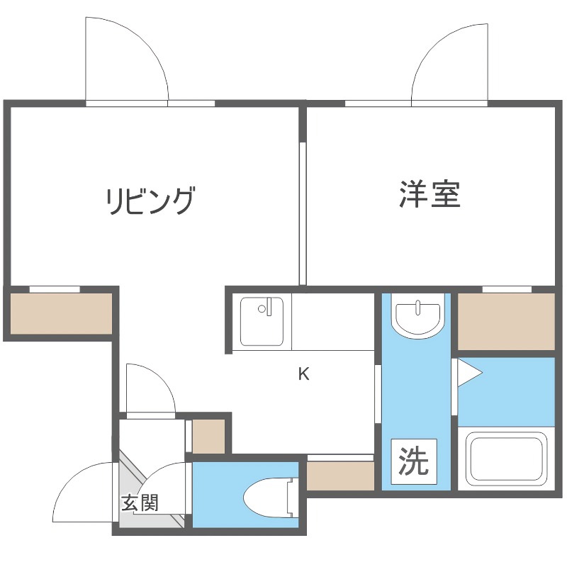 札幌市豊平区美園十一条のアパートの間取り