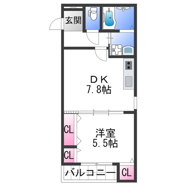 和歌山市吹屋町のアパートの間取り