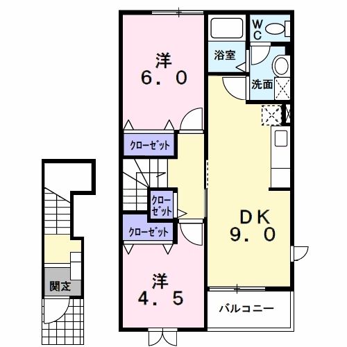 瑞穂市森のアパートの間取り