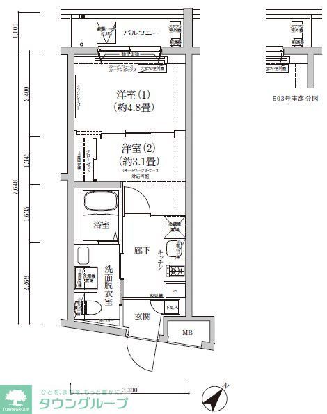 葛飾区東立石のマンションの間取り