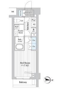 東京都新宿区北新宿２（マンション）の賃貸物件の間取り