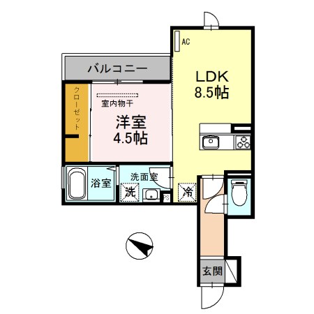 セジュール下山手通の間取り写真