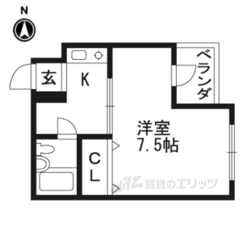 亀岡市余部町のマンションの間取り