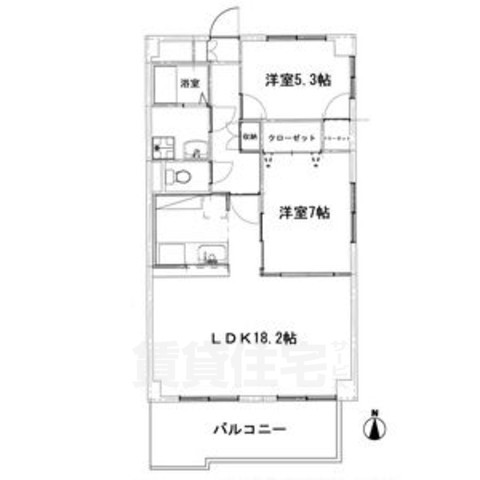 名古屋市昭和区折戸町のマンションの間取り