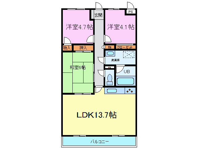 メゾンつつじヶ丘の間取り