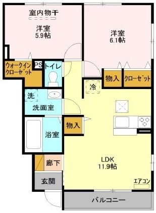 さいたま市緑区大字中尾のアパートの間取り