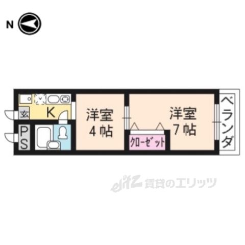 大津市横木のマンションの間取り