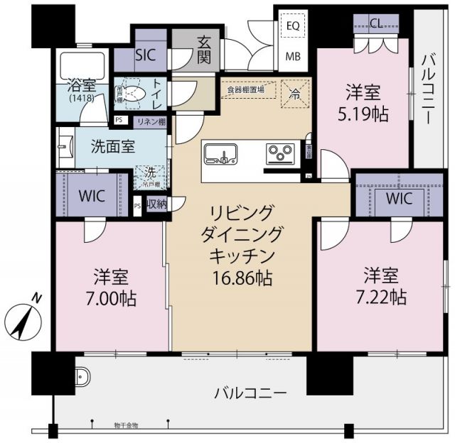 エンブルステーション菊川の間取り