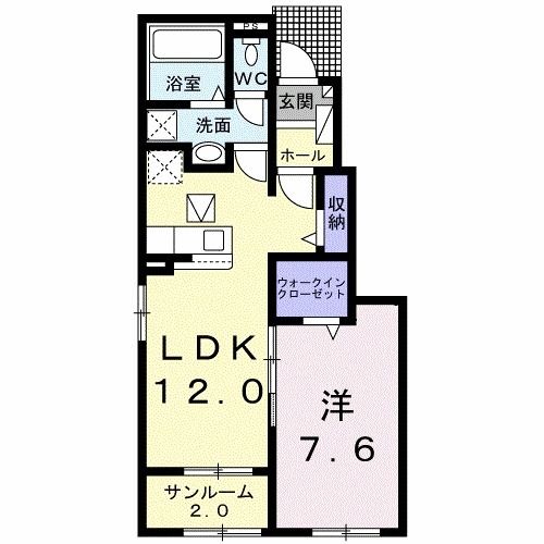 田川市大字弓削田のアパートの間取り