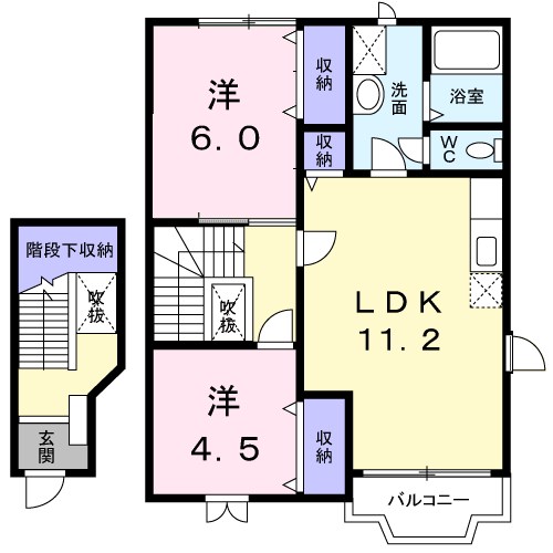 上田市上田のアパートの間取り