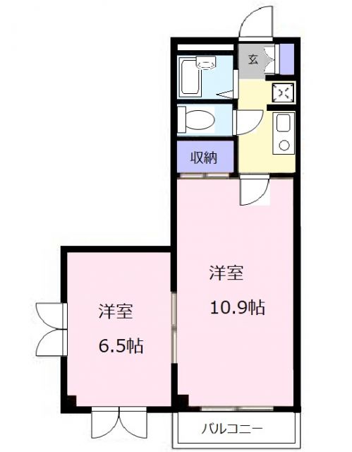 津市一身田平野のマンションの間取り