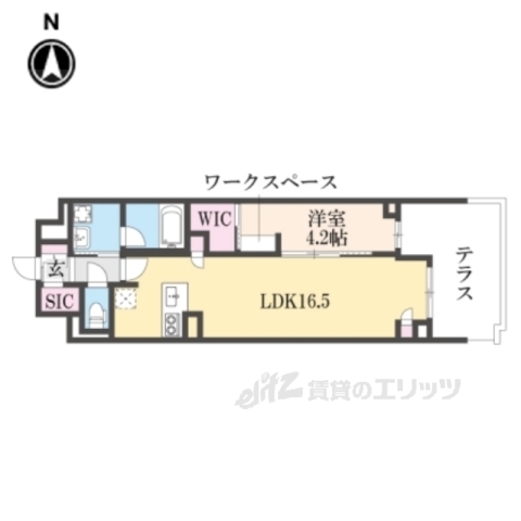 京都市上京区梅屋町のマンションの間取り