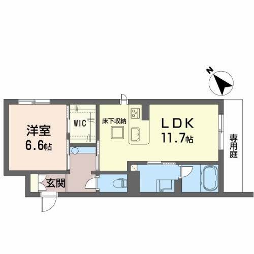 鹿児島市東谷山のマンションの間取り