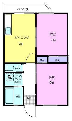 MGM NAKANOSHIMA A棟の間取り