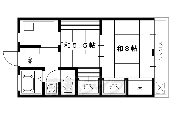 洛西マンションＮＯ．１の間取り