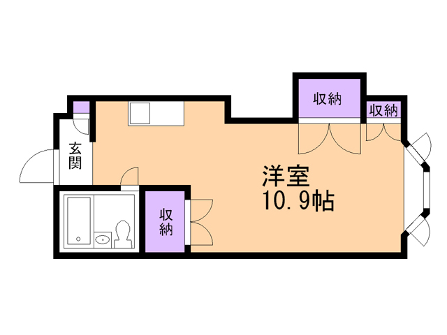 函館市人見町のアパートの間取り