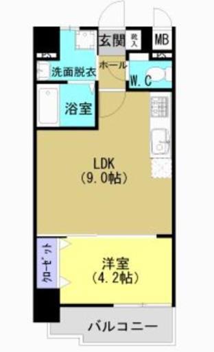 鹿児島市加治屋町のマンションの間取り