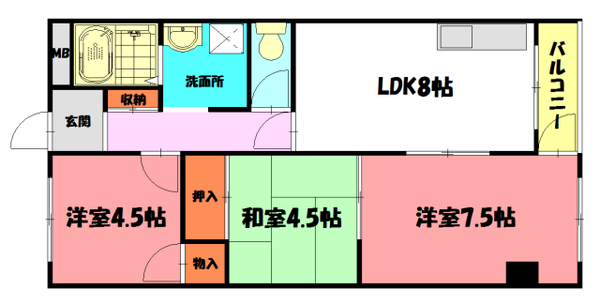 ゼフィール西明石の間取り