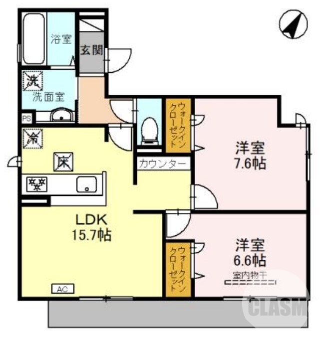 堺市北区中百舌鳥町のアパートの間取り