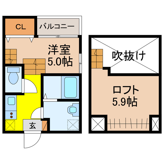 諫早市福田町のアパートの間取り