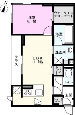 （仮）D-ROOM金明町の間取り