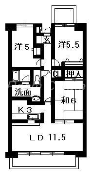 徳島市かちどき橋のマンションの間取り