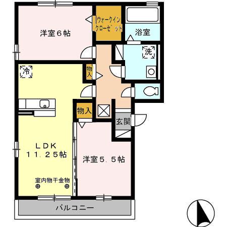 一宮市長島町のアパートの間取り