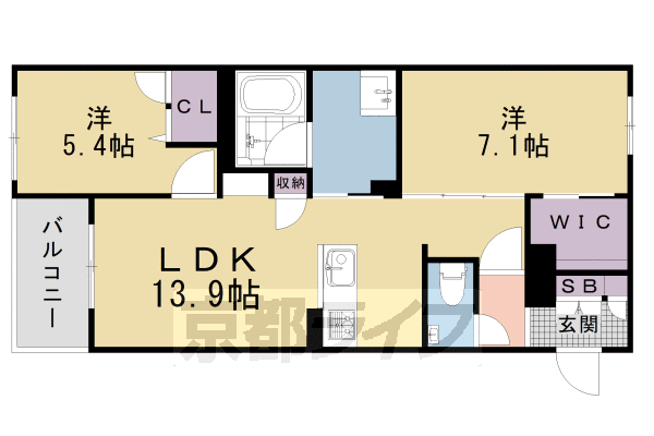 シャーメゾン京都旧二条の間取り