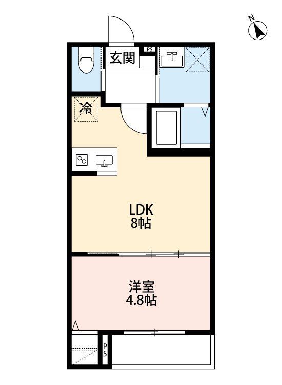 春日部市中央のアパートの間取り