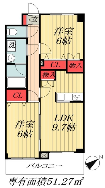 江戸川区上篠崎のマンションの間取り